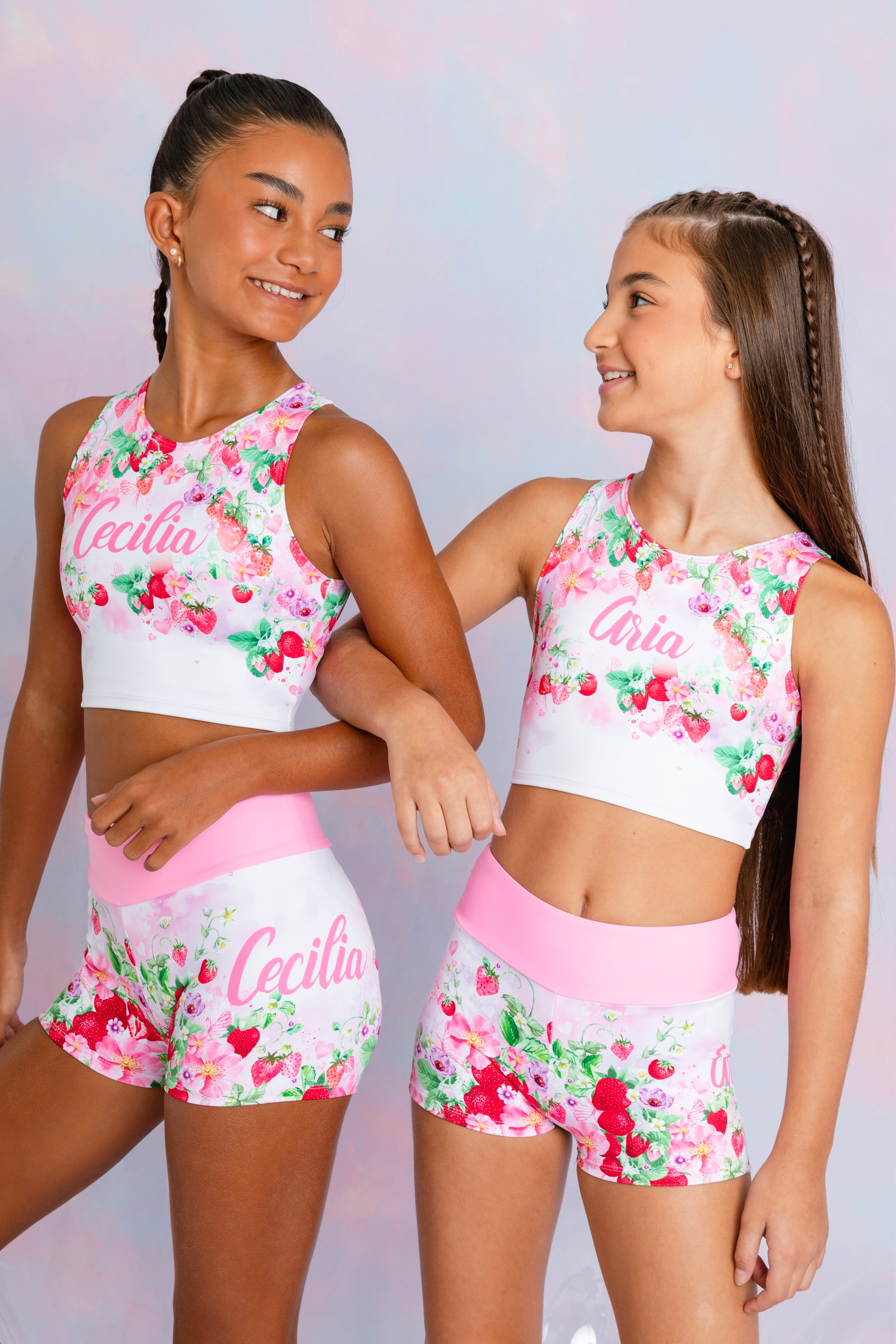 Personalized Strawberry Kisses Cropped Singlet