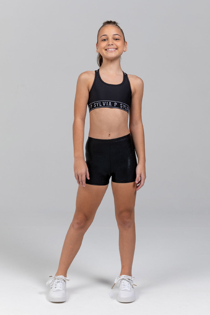 Black Girl Lycra Gymnastics Shorts – Gym Elite Sportswears