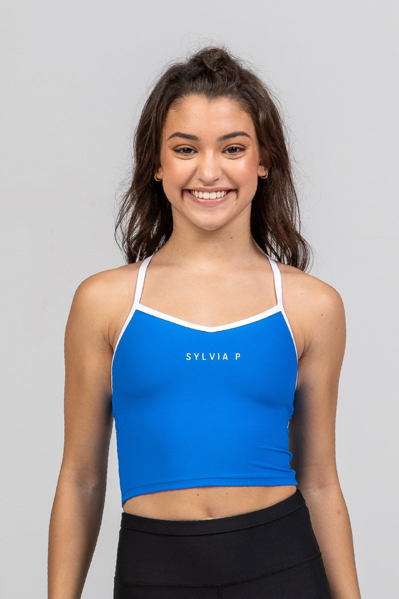 Kids Girls Active Dance/Workout/Gymnastics Sports Bra Solid Straps V Shape  Back Cropped Tank Top